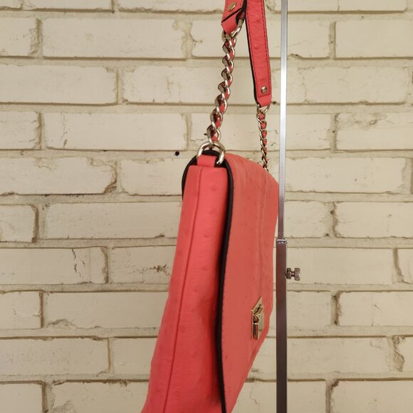 Euc Kate Spade Portola Valley Ostrich Embossed Leather Satchel Handbag - Picture 5 of 15